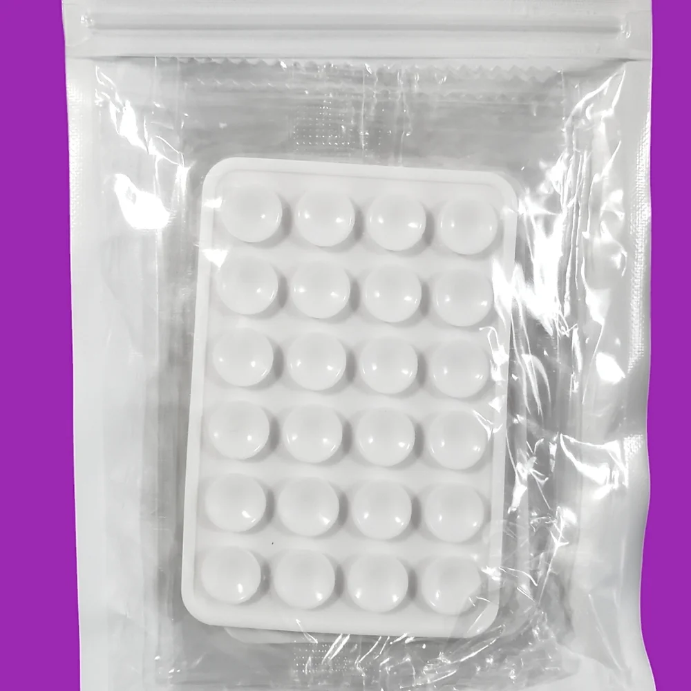 Silicone Double-Sided Suction Phone Case Strong Grip Pads 3 Pack - White